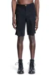 Comme Des Garçons Black Crumpled Bermuda Shorts In Black