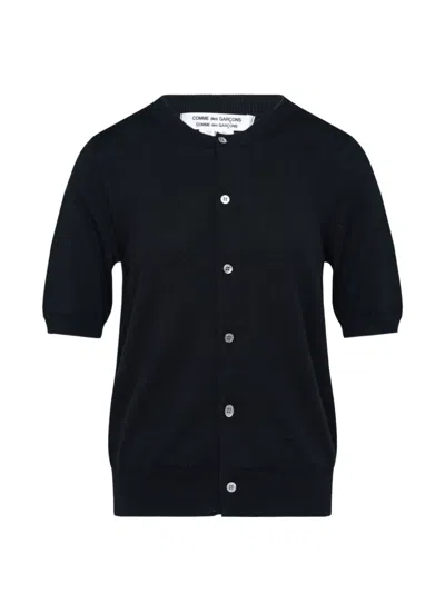 Comme Des Garçons Short-sleeve Cardigan In Black