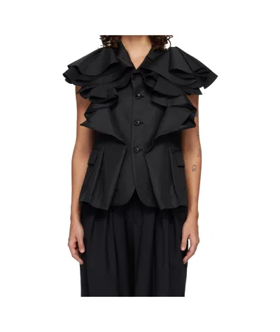 Comme Des Garçons Short-sleeved Blazer In Black