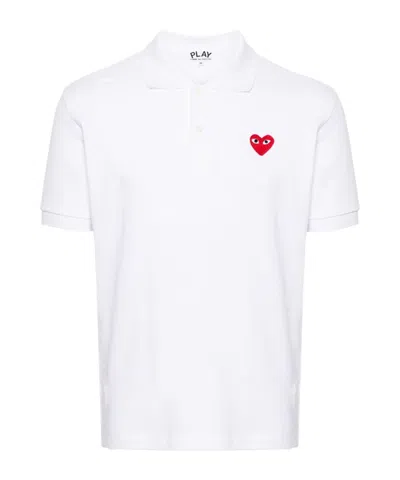 Comme Des Garçons Short-sleeved Polo Shirt In White