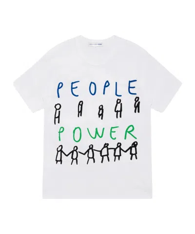 Comme Des Garçons Shirt Printed Logo Tee In White