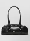 Comme Des Garçons Shoulder Bag Rectangular Shape Metal Eyelets Handles In Black
