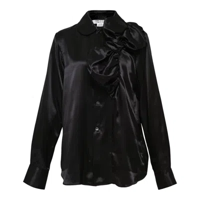 Comme Des Garçons Side Bowknot Blouse In Black