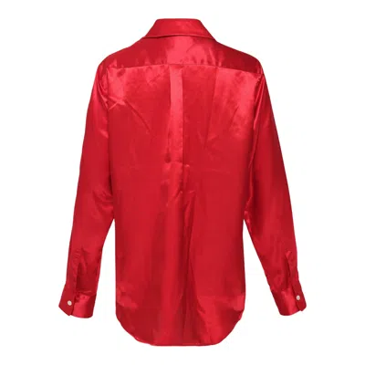 Comme Des Garçons Side Bowknot Blouse In Red