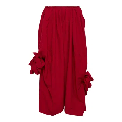 Comme Des Garçons Side Bowknot Skirt In Red