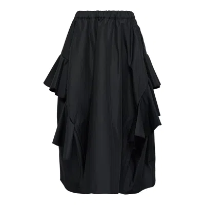 Comme Des Garçons Sided Ruffles Skirt In Black