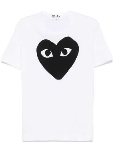 Comme Des Garçons Comme Des Garcons Signature Heart Logo T-shirt In White
