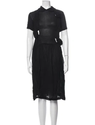 Pre-owned Comme Des Garçons Silk Knee-length Dress In Black