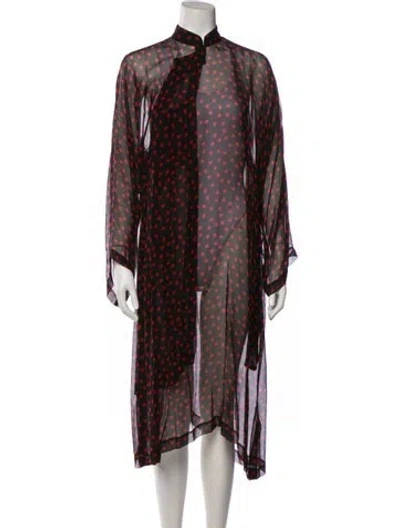 Pre-owned Comme Des Garçons Silk Midi Length Dress In Black