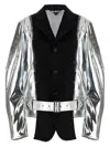 Comme Des Garçons Avant-garde Laminated Jacket With Wool Insert In Silver