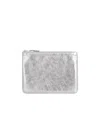 Comme Des Garçons Metallic Zip-pouch Clutch Bag In Gray