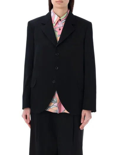 COMME DES GARÇONS COMME DES GARÇONS SINGLE-BREAST BLAZER WITH FLORAL RAFFLES