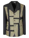 Comme Des Garçons Single-breasted Balazer With Inserts In Neutral