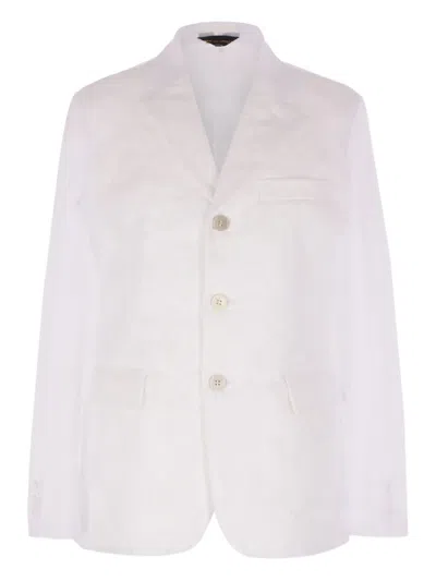 Comme Des Garçons Single-breasted Blazer In White