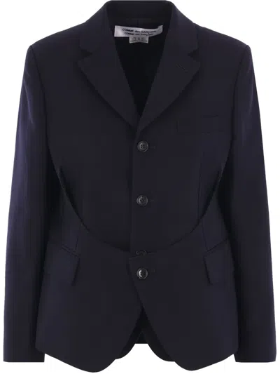 Comme Des Garçons Single-breasted Blazer In Blue