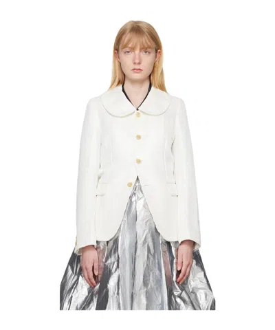 Comme Des Garçons Single-breasted Casual Jacket In White