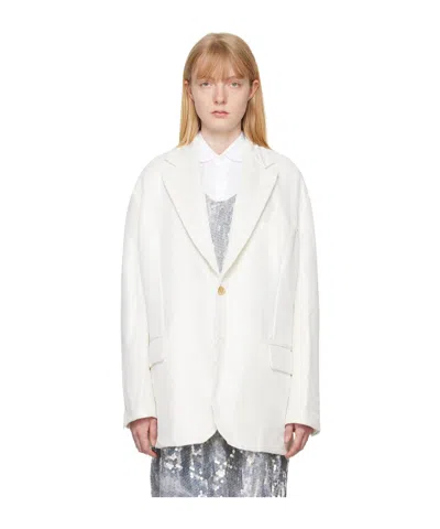Comme Des Garçons Single-breasted Casual Jacket In White