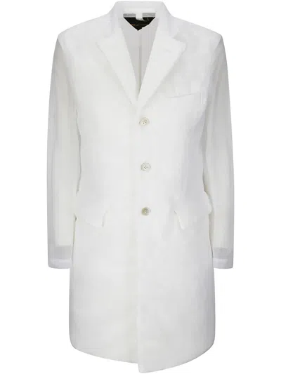 Comme Des Garçons Long Sleeve Coat Notch Lapels In White