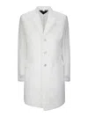 Comme Des Garçons White Single-breasted Coat In White