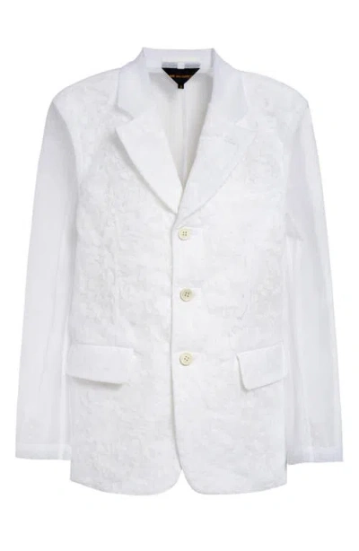 COMME DES GARÇONS COMME DES GARÇONS SINGLE BREASTED FLORAL TULLE & MESH BLAZER