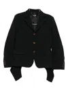 Comme Des Garçons Draped Panel Twill Jacket In Black