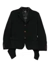 Comme Des Garçons Draped Panel Twill Jacket In Black
