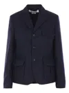 Comme Des Garçons Single-breasted Jacket In Blue