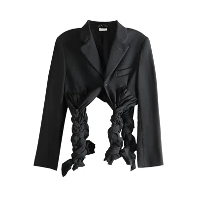 Pre-owned Comme Des Garçons Single Breasted Lapel Jacket 'black' | Women's Size S
