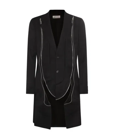 Comme Des Garçons Single-breasted Long-sleeved Coat In Black