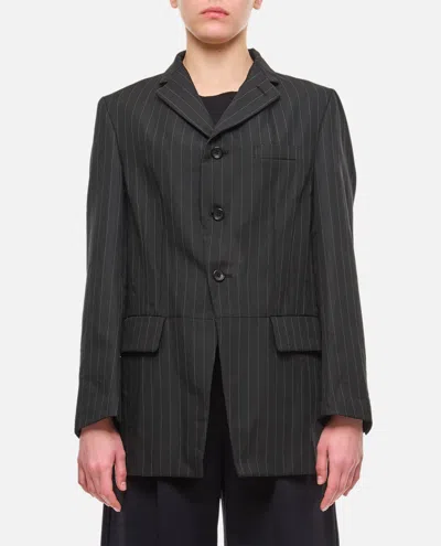 Comme Des Garçons Single Breasted Open Jacket In Black