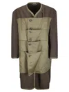 Comme Des Garçons Homme Plus Button-up Panelled Padded Coat In Multi