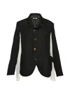 Comme Des Garçons Polyester Jacquard Pattern Jacket In Black