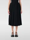 Comme Des Garçons Elastic Waistband Midi Pleated Skirt