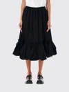 Comme Des Garçons Roses Midi Skirt Ruffled Hem In Schwarz