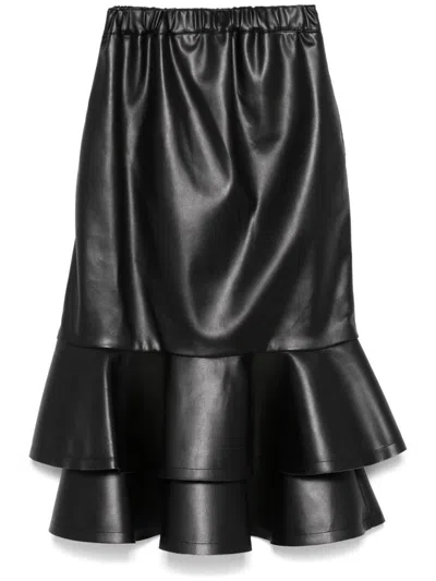 COMME DES GARÇONS COMME DES GARÇONS SKIRT IN BLACK FAUX LEATHER
