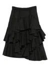 Comme Des Garçons Elastic Waist Midi Skirt In Black