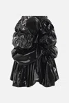 Comme Des Garçons Black Gathered Faux-leather Maxi Skirt In Black