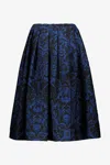 Comme Des Garçons Wide Balloon Skirt In Luminescent Jacquard Clothing In Blue