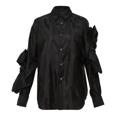 Comme Des Garçons Sleeve Bowknot Blouse In Black
