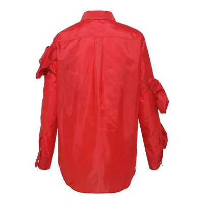 Comme Des Garçons Sleeve Bowknot Blouse In Red