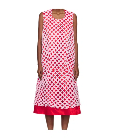 Comme Des Garçons Sleeveless Dress In Red