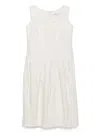 Comme Des Garçons White Floating Jacquard Flower Pattern Midi Dress In White