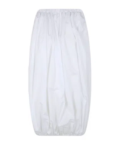 Comme Des Garçons Sleeveless Gathered Blouse In White