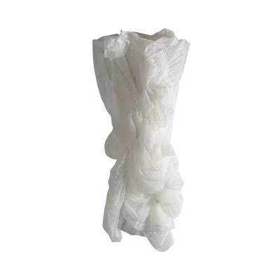 Pre-owned Comme Des Garçons Sleeveless Pleated T-shirt 'white' | Women's Size S
