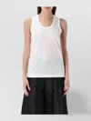Comme Des Garçons Sleeveless Scoop Neck Lightweight Tank Top In White