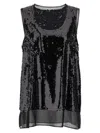 Comme Des Garçons Black Sequin Top In Black