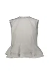 Comme Des Garçons Sleeveless Top With Flounce In White