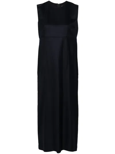 Comme Des Garçons Sleeveless Wool-blend Midi Dress In Blue