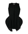 Comme Des Garçons Sleeveless Wool Coat In Black