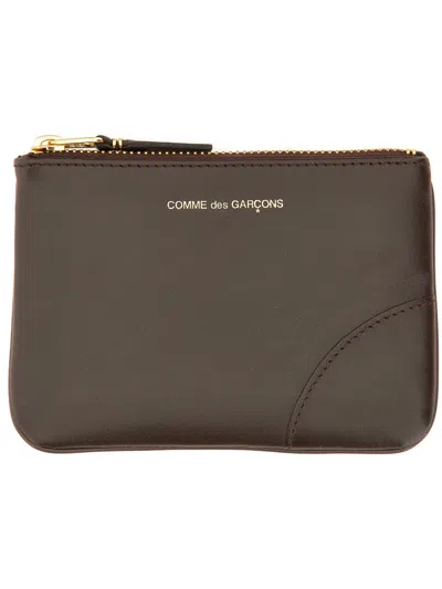 Comme Des Garçons Small Clutch With Zipper In Brown